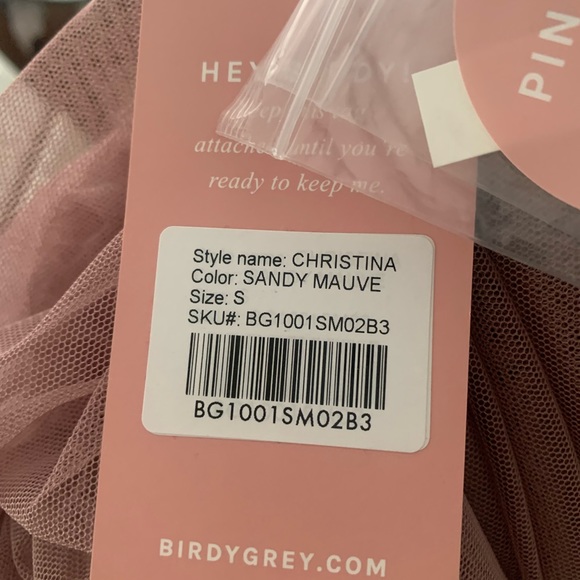 Birdy Grey Tulle Bridesmaid Dress Sandy Mauve - Picture 3 of 3